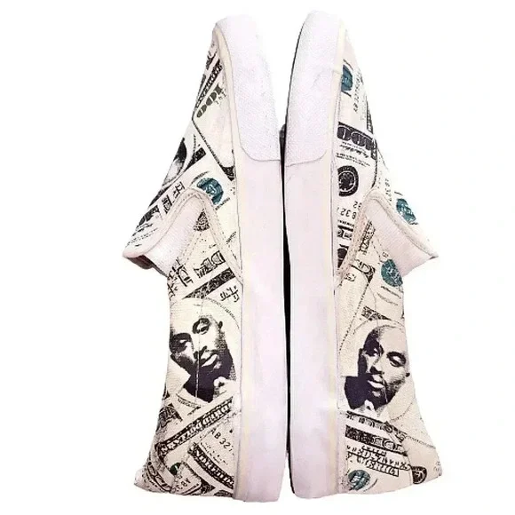 Vintage 90s Makaveli Tupac Slip-on Sneakers Men's Size 11 - Picture 7 of 9